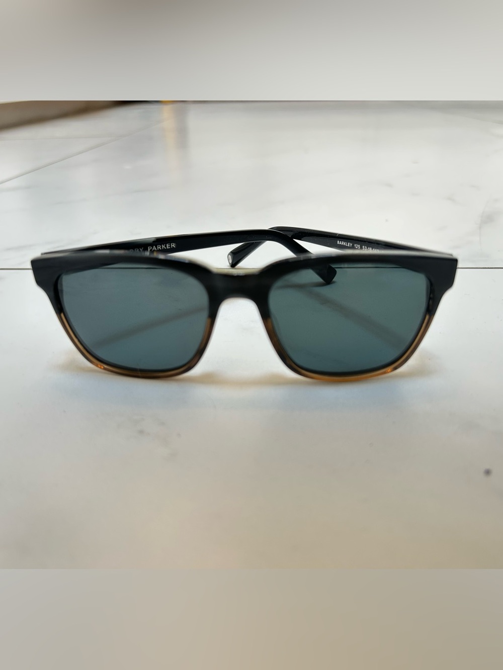 Warby Parker Black and Brown Square Sunglasses with Black Lenses